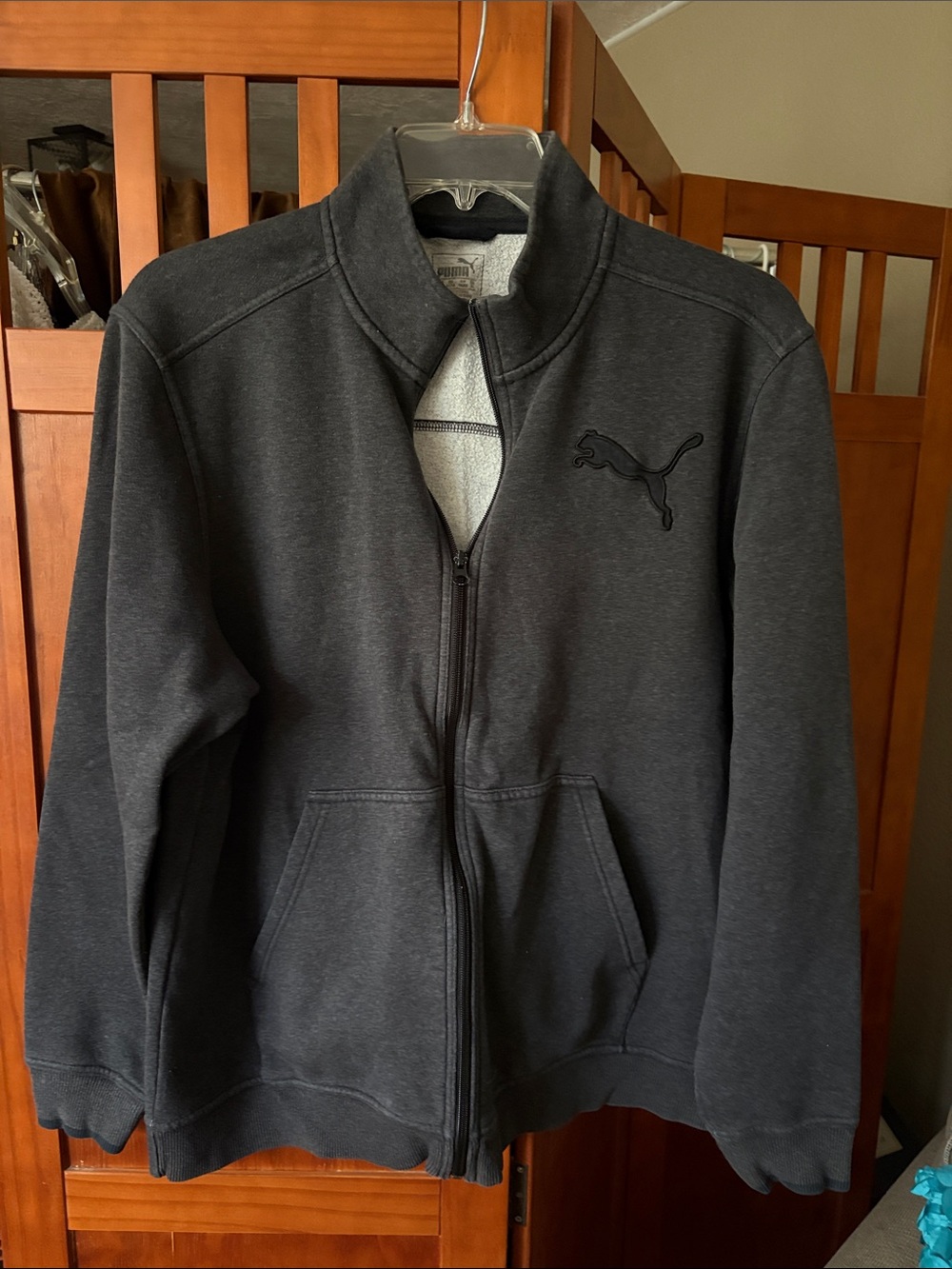 Puma Men's Dark Gray Full-Zip Track Jacket
